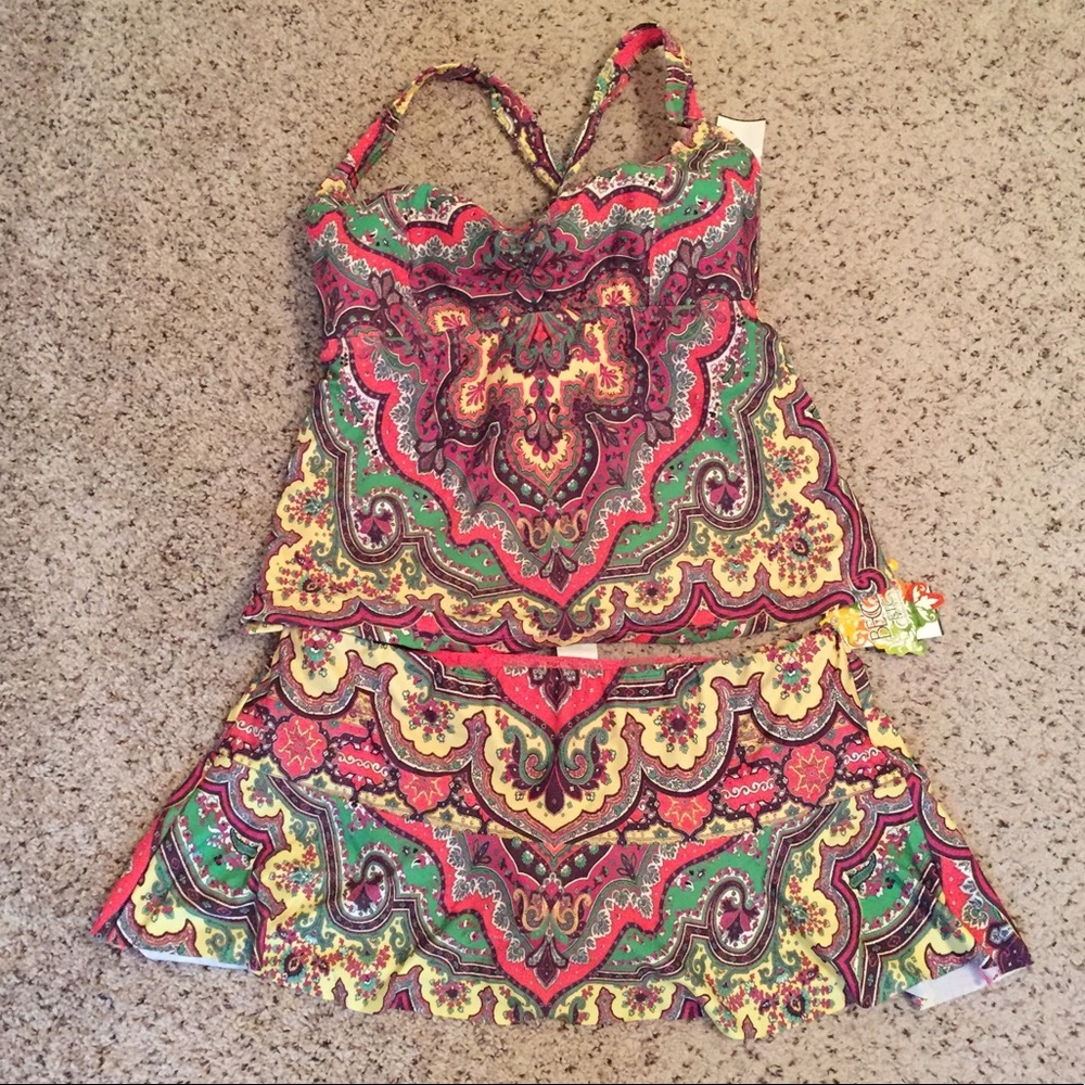 NWT Plus Size Becca Etc Skirted Tankini